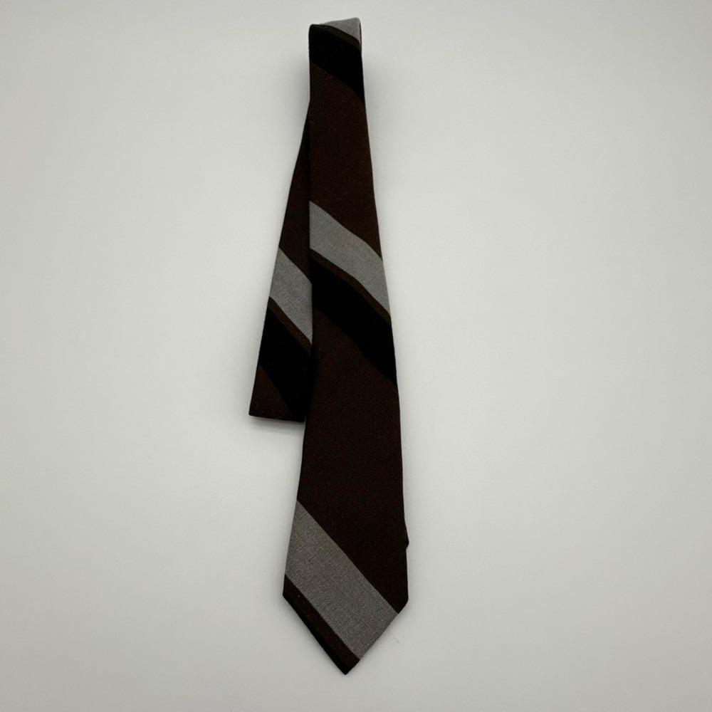 Vintage Superba Cravatte USA Mod Skinny Tie Brown Geometric 60s 70s Retro